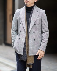 GIERREグレンチェック パネル ダブルフェイスストール mb_02l