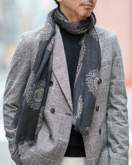 GIERRE幾何学柄サークル ストール　mb_01l