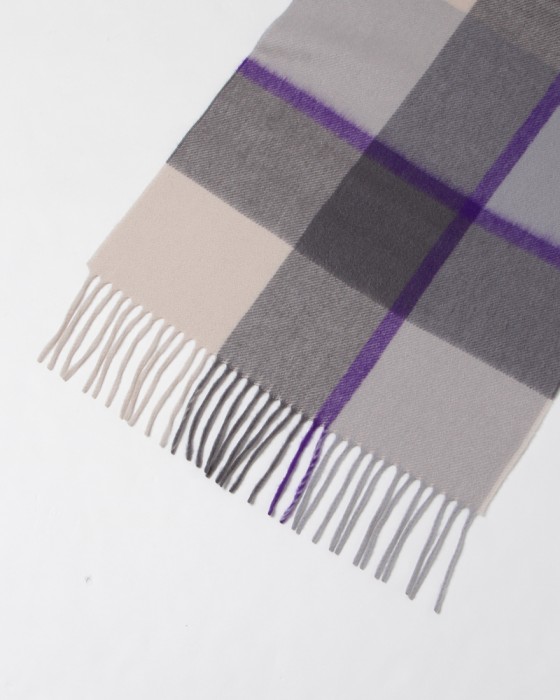 Joshua Ellisカシミヤ チェック ストール　【PLAID 35×190】02l