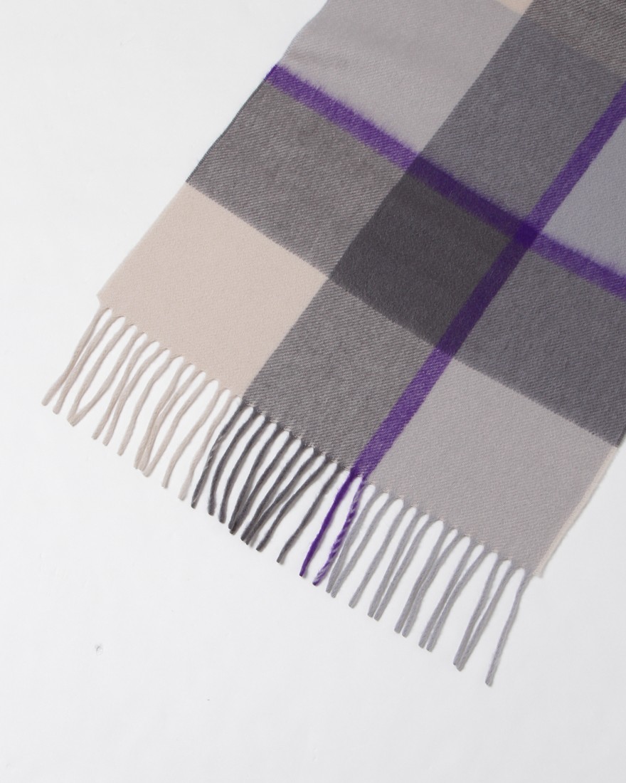 Joshua Ellisカシミヤ チェック ストール　【PLAID 35×190】02l