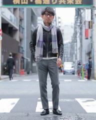 Joshua Ellisカシミヤ チェック ストール　【PLAID 35×190】mb_ma