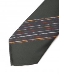 atto vannucci（アットヴァンヌッチ）ストライプグリーンシルクタイ【Settepieghe/セッテピエゲ】