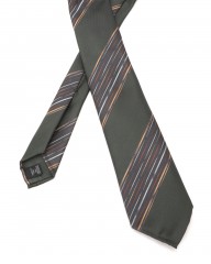 atto vannucci（アットヴァンヌッチ）ストライプグリーンシルクタイ【Settepieghe/セッテピエゲ】