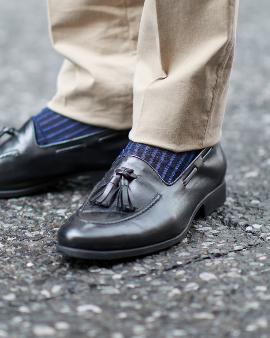 GALLOストライプ コットンソックス【UOMO TAILORING】11l