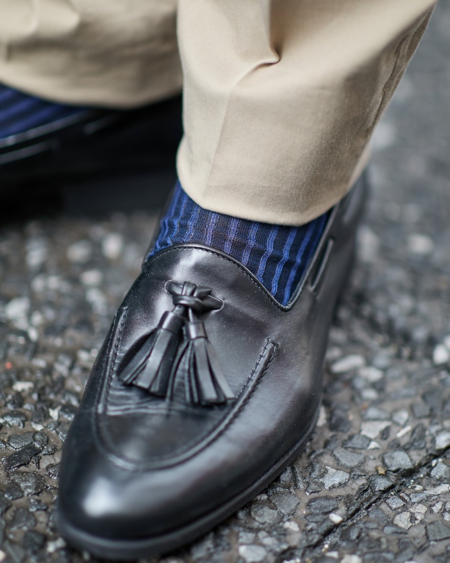 GALLOストライプ コットンソックス【UOMO TAILORING】12l