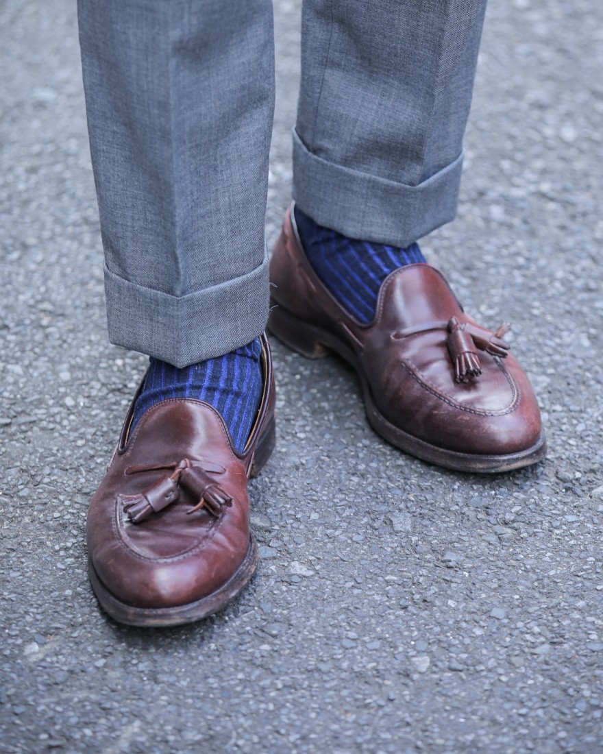 GALLOハイドストライプソックス【UOMO TAILORING】14l
