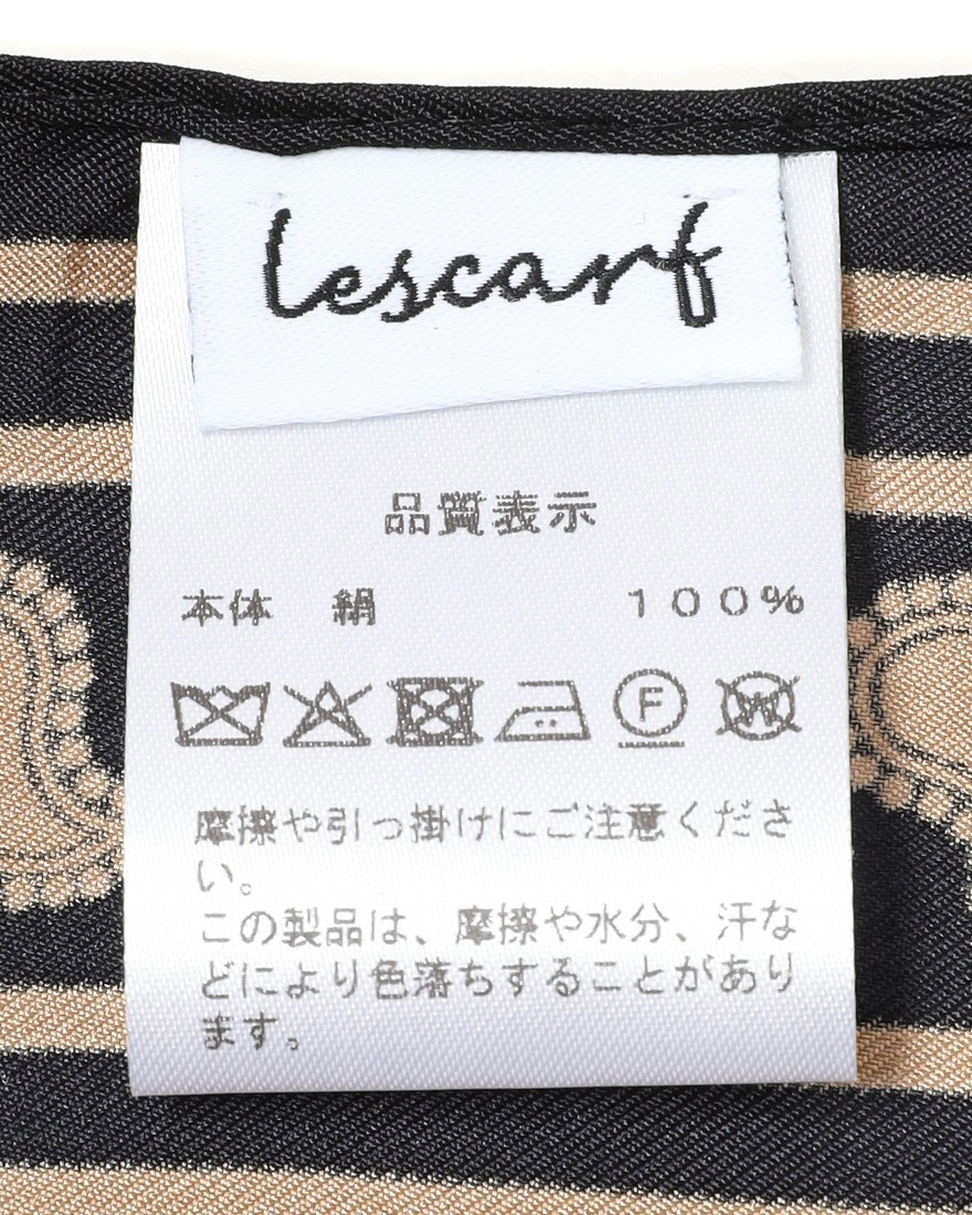LESCARFバイカラーペイズリー シルクスカーフ【50cm×50cm】09l