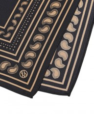 LESCARFバイカラーペイズリー シルクスカーフ【50cm×50cm】mb_06l