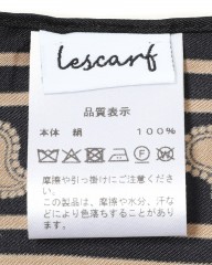 LESCARFバイカラーペイズリー シルクスカーフ【50cm×50cm】mb_09l