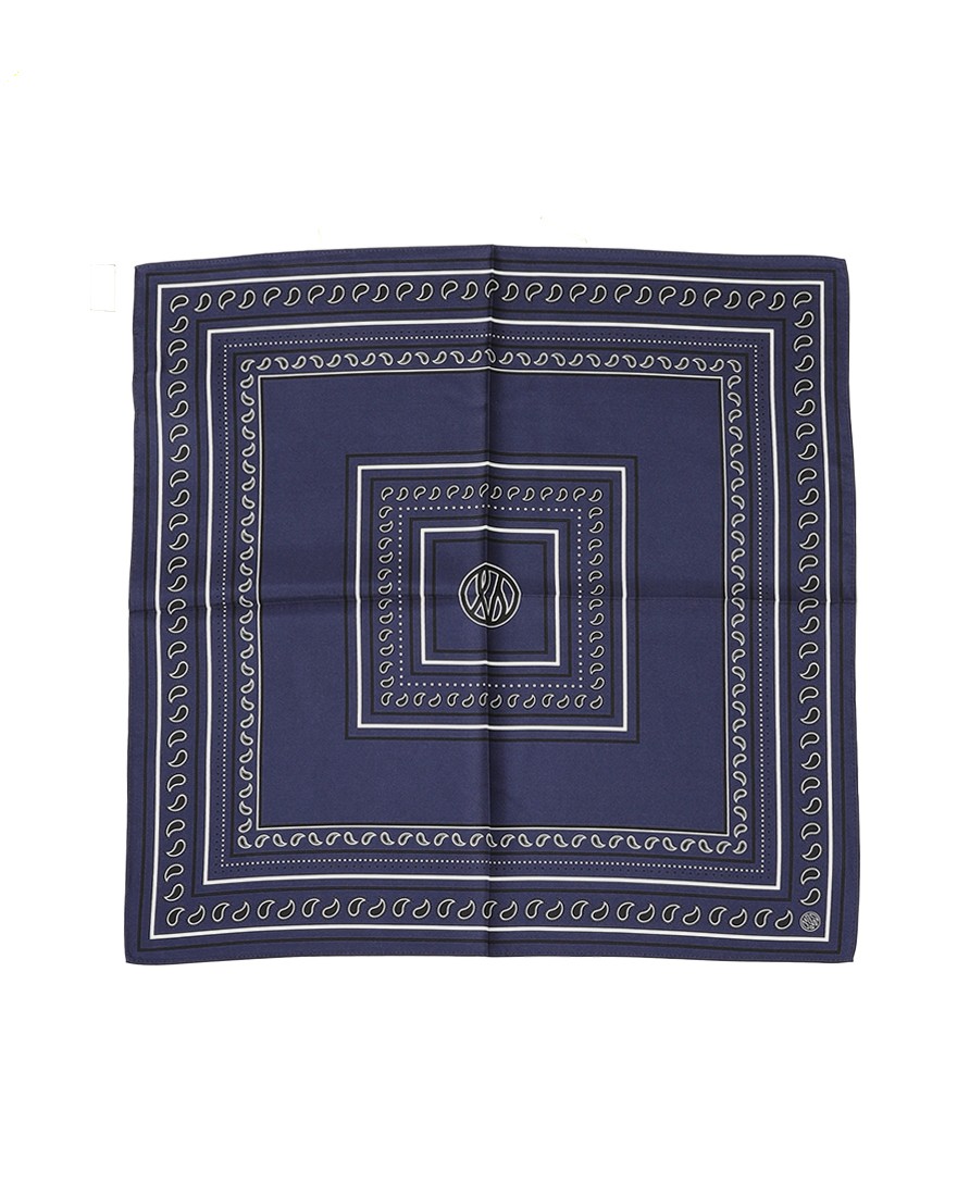 LESCARFペイズリー シルクスカーフ【50cm×50cm】04l