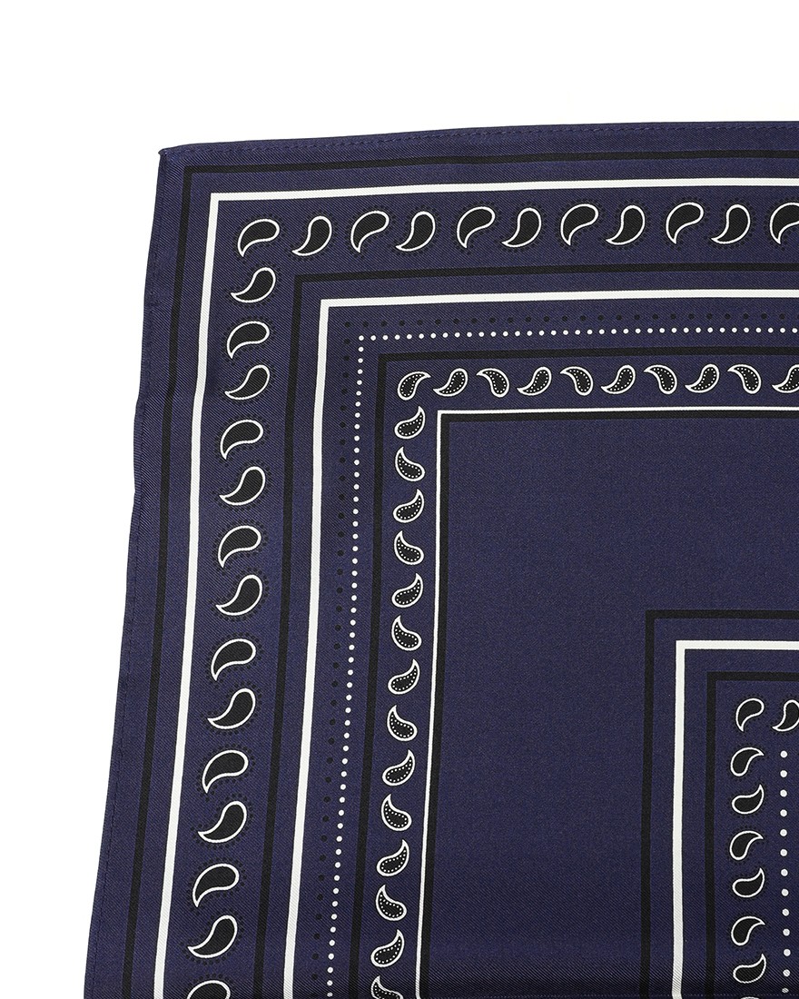 LESCARFペイズリー シルクスカーフ【50cm×50cm】05l