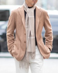 PIACENZAグレンチェック シルクカシミヤ ストールmb_05l