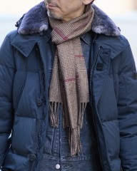 PIACENZAグレンチェック シルクカシミヤ ストールmb_08l