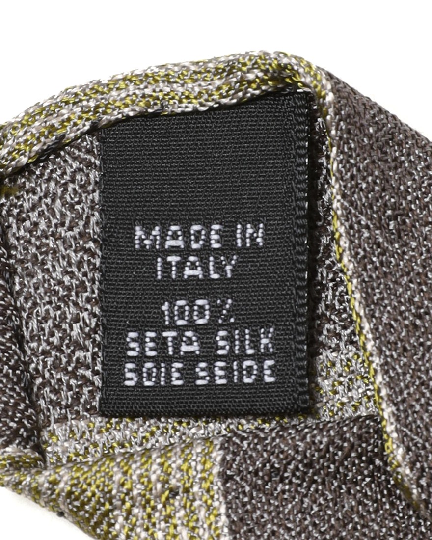 atto vannucciグレー×イエローグリーンレジメンタル タイ【Sette Pieghe/セッテピエゲ】10l