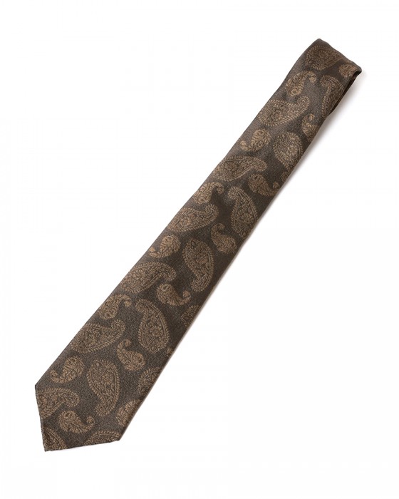 atto vannucciブラウンペイズリー タイ【Sette Pieghe】c0