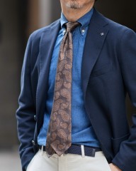 atto vannucciブラウン ペイズリー タイ【Sette Pieghe】mb_02l