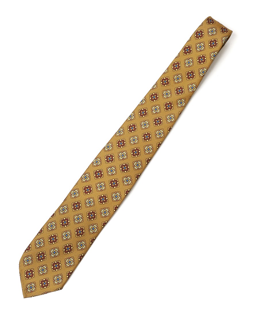 atto vannucciマスタード小花柄 タイ【Sfoderato/スフォデラート】c0