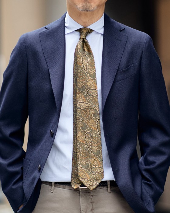 atto vannucciボタニカルペイズリー タイ【Sfoderato/スフォデラート】01l