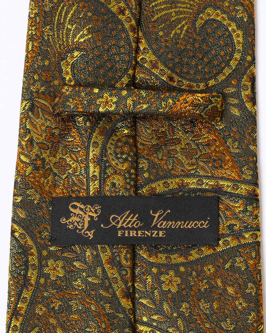 atto vannucciボタニカルペイズリー タイ【Sfoderato/スフォデラート】08l