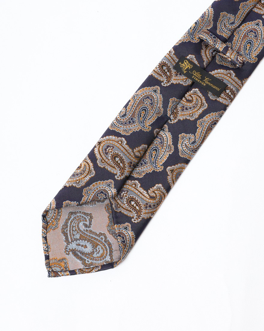atto vannucciネイビー ペイズリー タイ【Sfoderato】06l