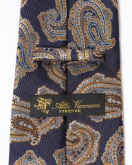 atto vannucciネイビー ペイズリー タイ【Sfoderato】mb_08l