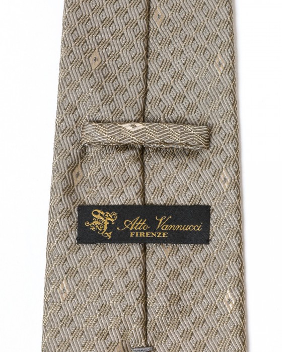 atto vannucciグレージュ ダイヤ小紋 タイ【Sfoderato】08l