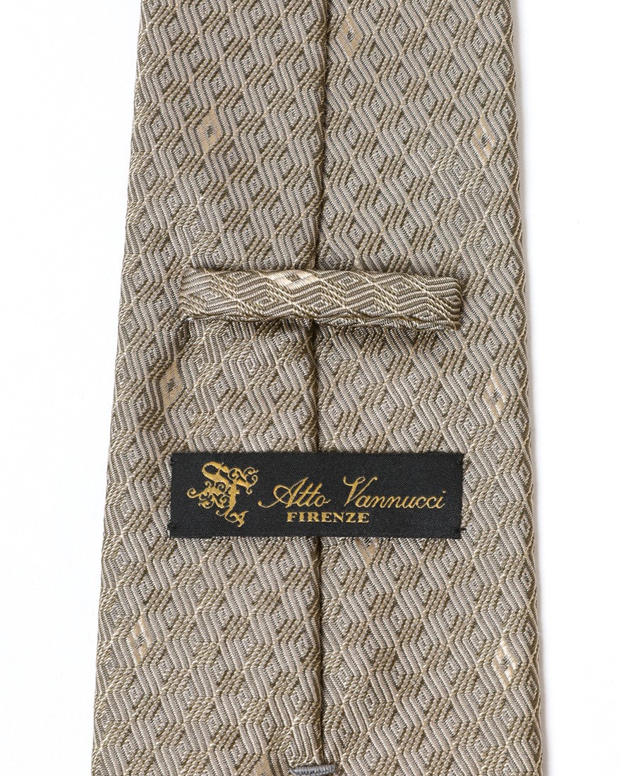 atto vannucciグレージュ ダイヤ小紋 タイ【Sfoderato】08l