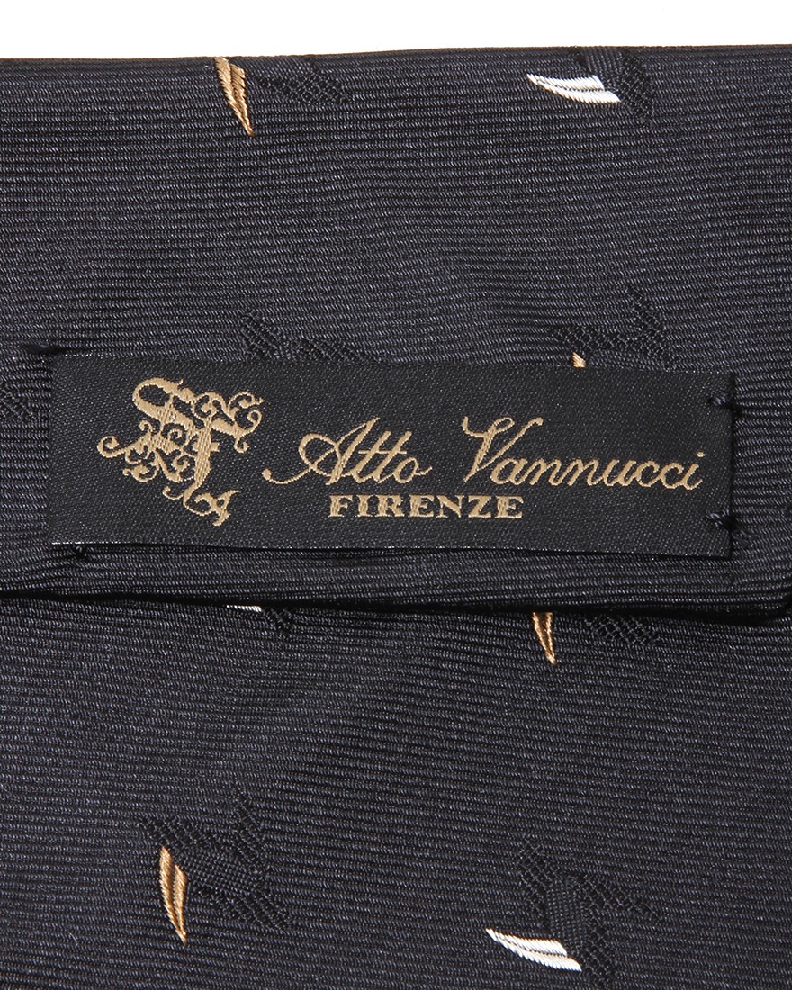 atto vannucciブラック シンプルモチーフ タイ【Settepieghe/セッテピエゲ】06l