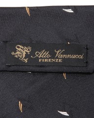 atto vannucciブラック シンプルモチーフ タイ【Settepieghe/セッテピエゲ】mb_06l