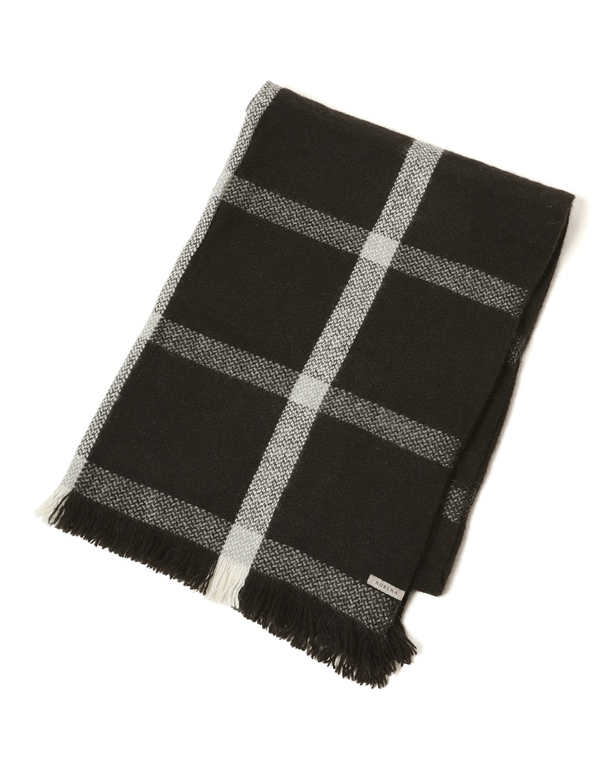 NORLHAヤクウール チェック 大判ストール【Nomad Nets Wide Square】04l