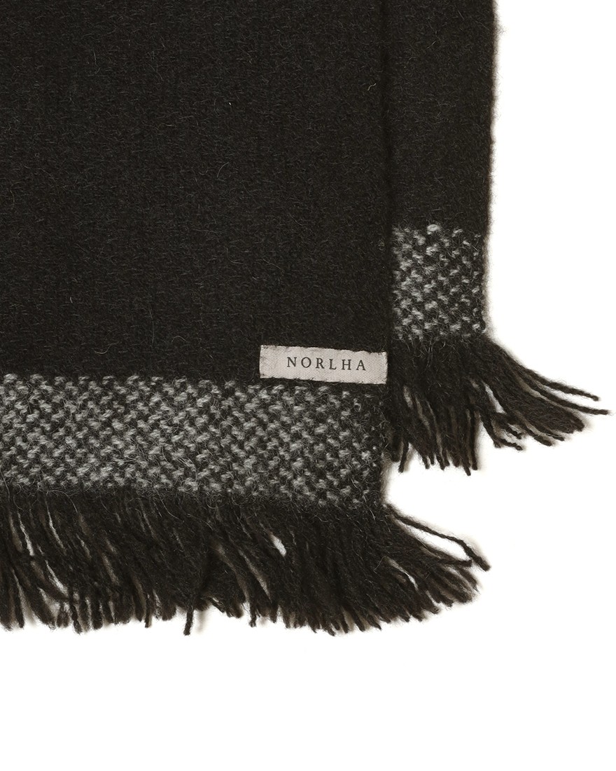 NORLHAヤクウール チェック 大判ストール【Nomad Nets Wide Square】07l