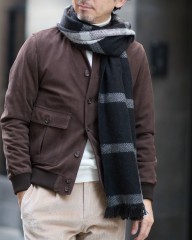 NORLHAヤクウール チェック 大判ストール【Nomad Nets Wide Square】mb_03l