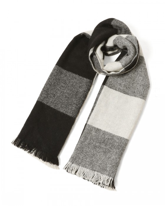 NORLHAヤクウール ブロックチェック 大判ストール【Nomad Nets Big Plaid】c0