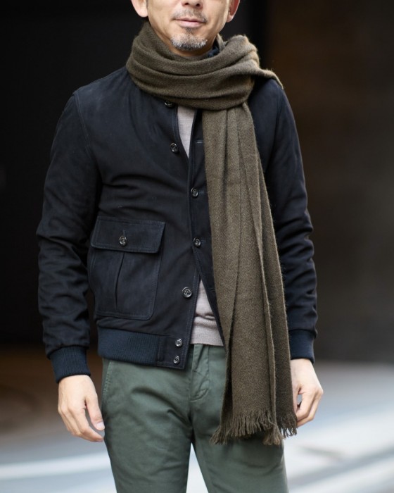 NORLHAヤクウール ソリッド 大判ストール【Nomad Nets/Nomad Grey Nets】01l