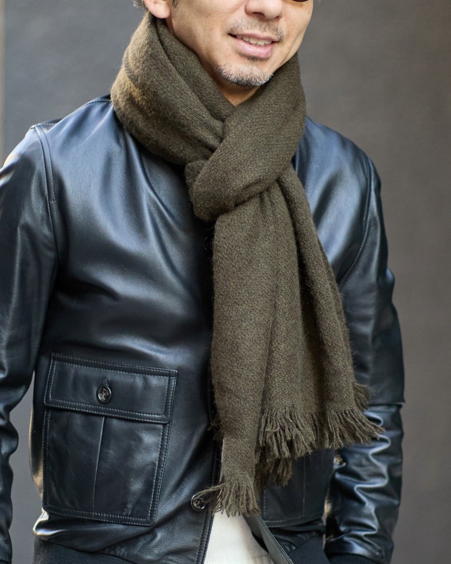 NORLHAヤクウール ソリッド 大判ストール【Nomad Nets/Nomad Grey Nets】03l