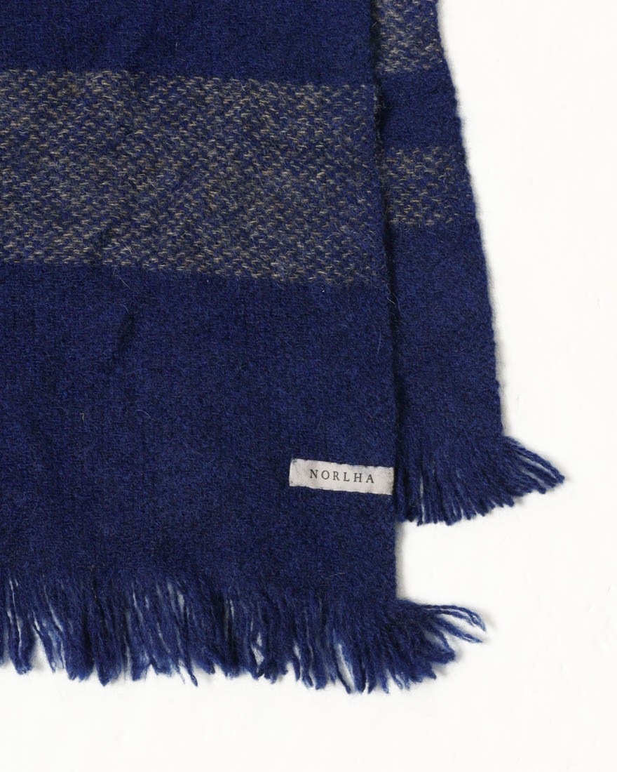NORLHAヤクウール ライン 大判ストール【Nomad Nets Stripe】07l