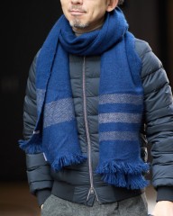 NORLHAヤクウール ライン 大判ストール【Nomad Nets Stripe】mb_01l