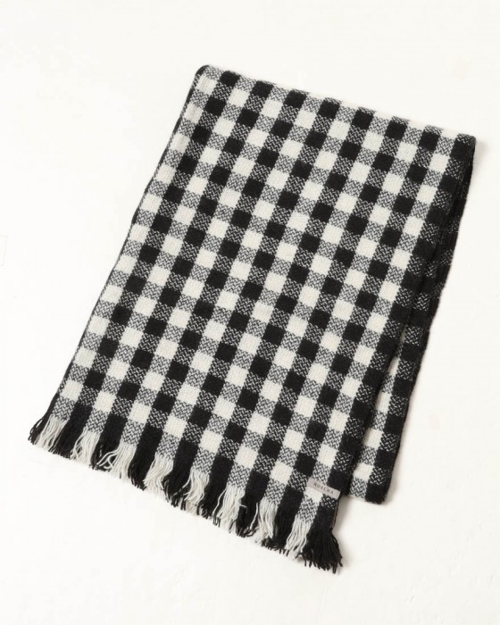 NORLHAヤクウール スモールチェック 大判ストール【Nomad Nets Small Square】04l