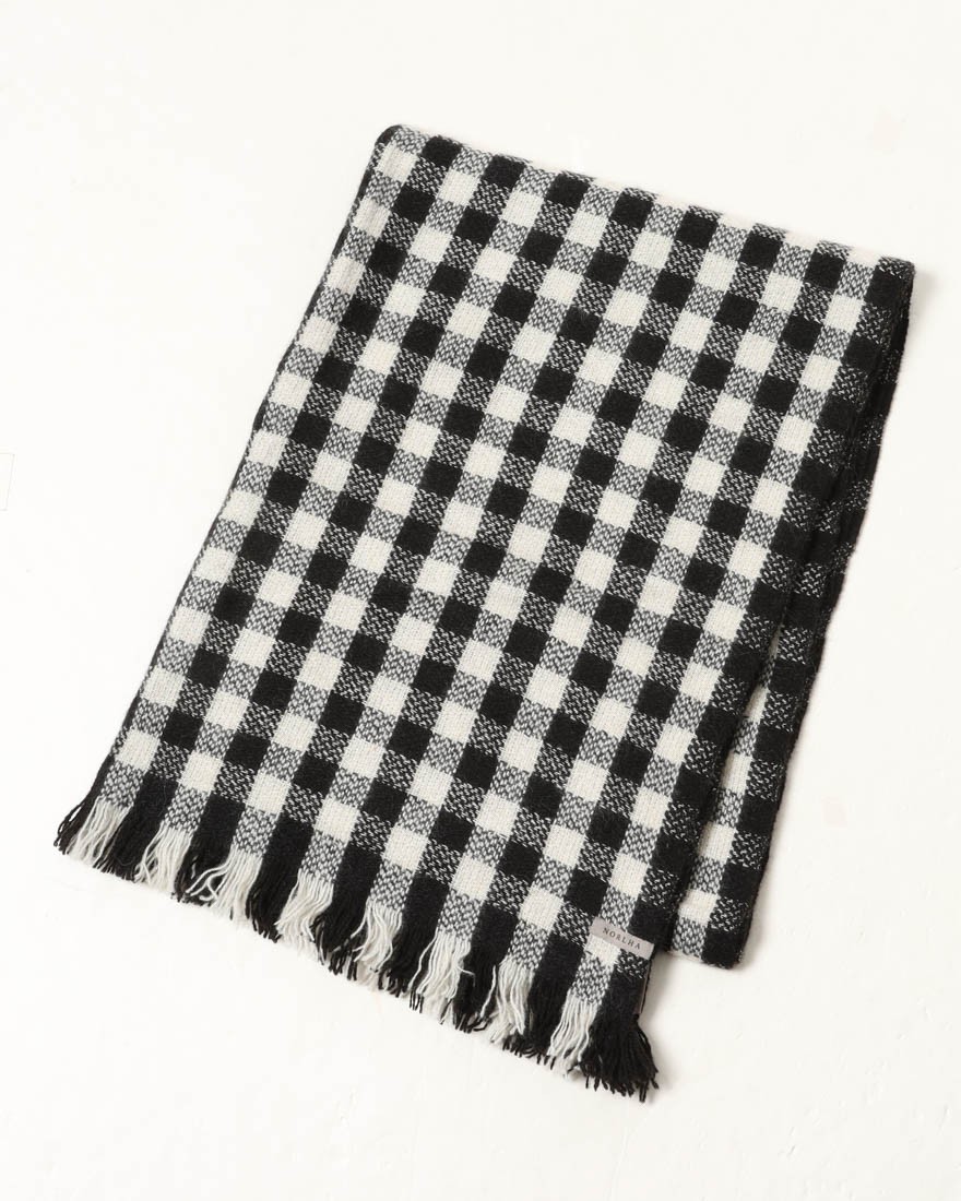 NORLHAヤクウール スモールチェック 大判ストール【Nomad Nets Small Square】04l