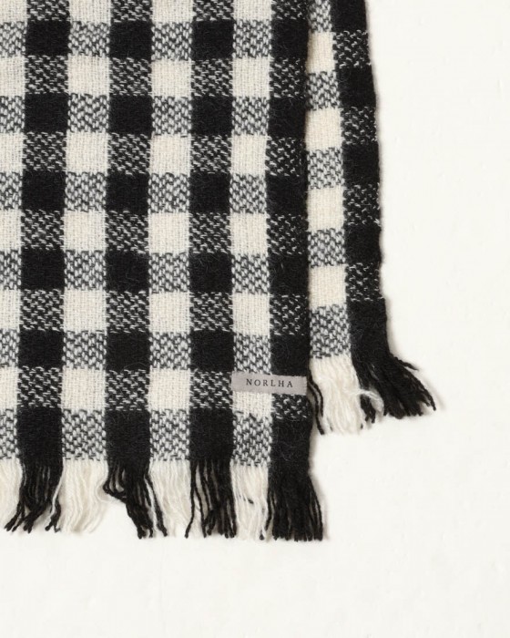 NORLHAヤクウール スモールチェック 大判ストール【Nomad Nets Small Square】05l