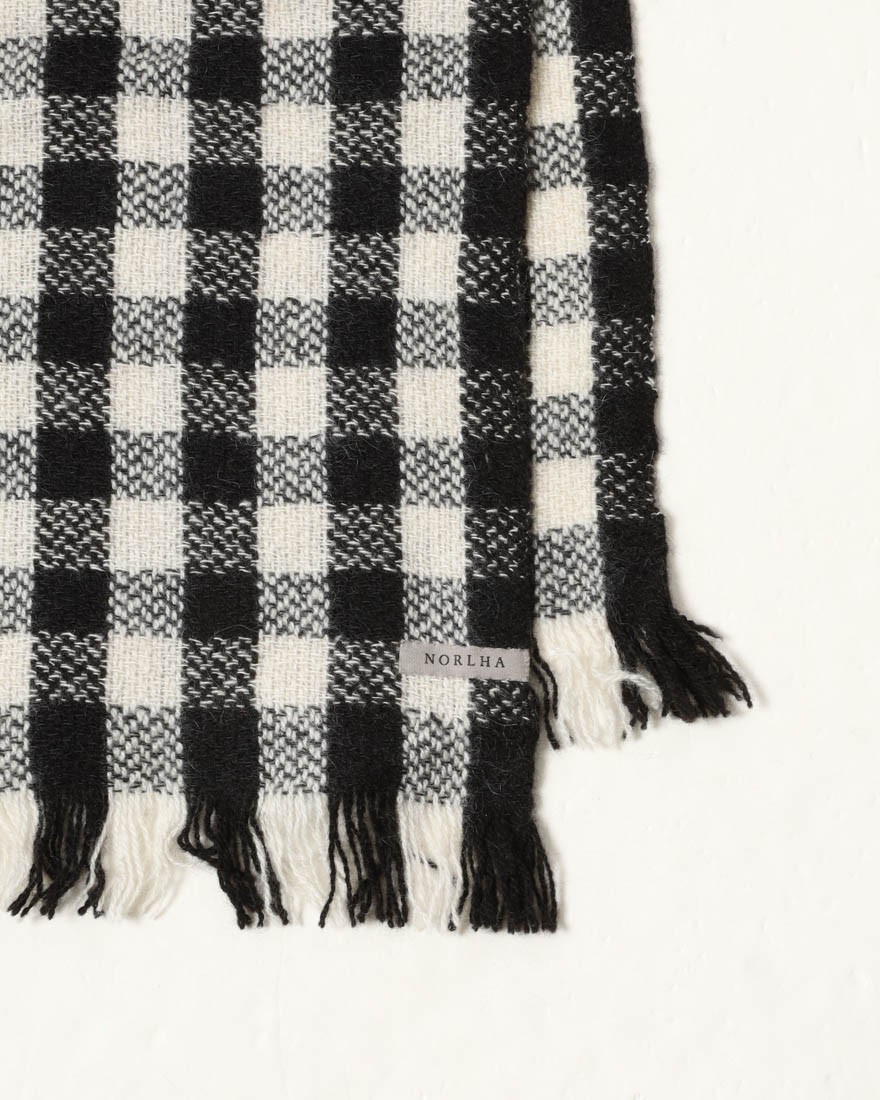 NORLHAヤクウール スモールチェック 大判ストール【Nomad Nets Small Square】05l