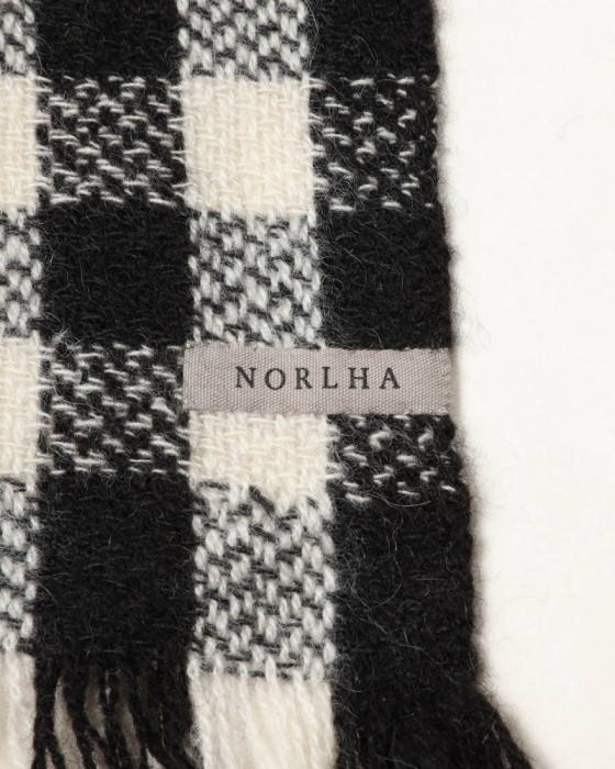 NORLHAヤクウール スモールチェック 大判ストール【Nomad Nets Small Square】06l