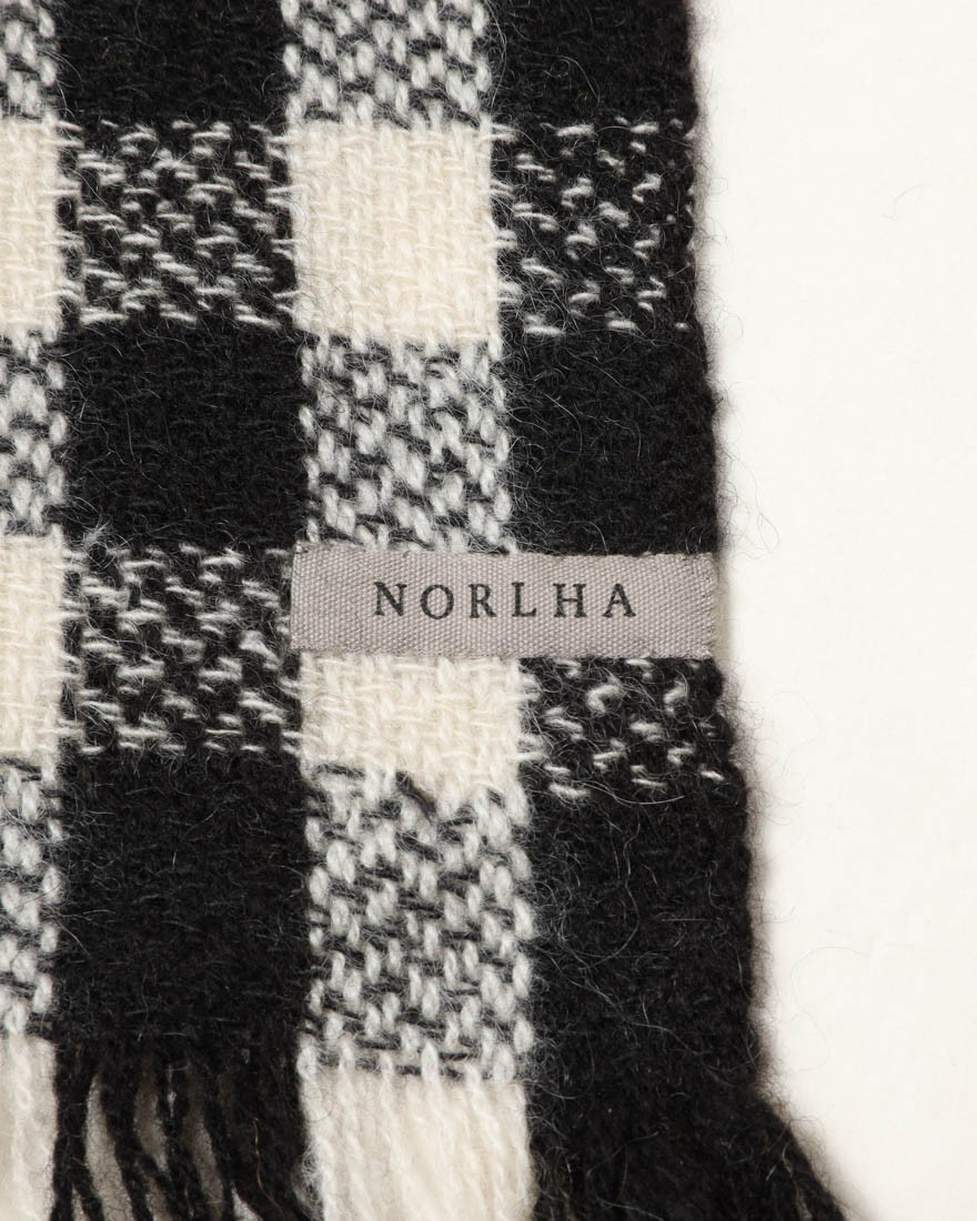 NORLHAヤクウール スモールチェック 大判ストール【Nomad Nets Small Square】06l