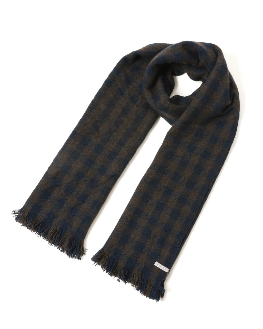 NORLHAヤクウール スモールチェック 大判ストール【Nomad Nets Small Square】c1