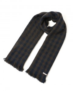 ヤクウール スモールチェック 大判ストール【Nomad Nets Small Square】