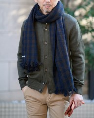 NORLHAヤクウール スモールチェック 大判ストール【Nomad Nets Small Square】mb_02l