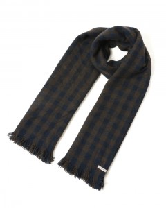 ヤクウール スモールチェック 大判ストール【Nomad Nets Small Square】