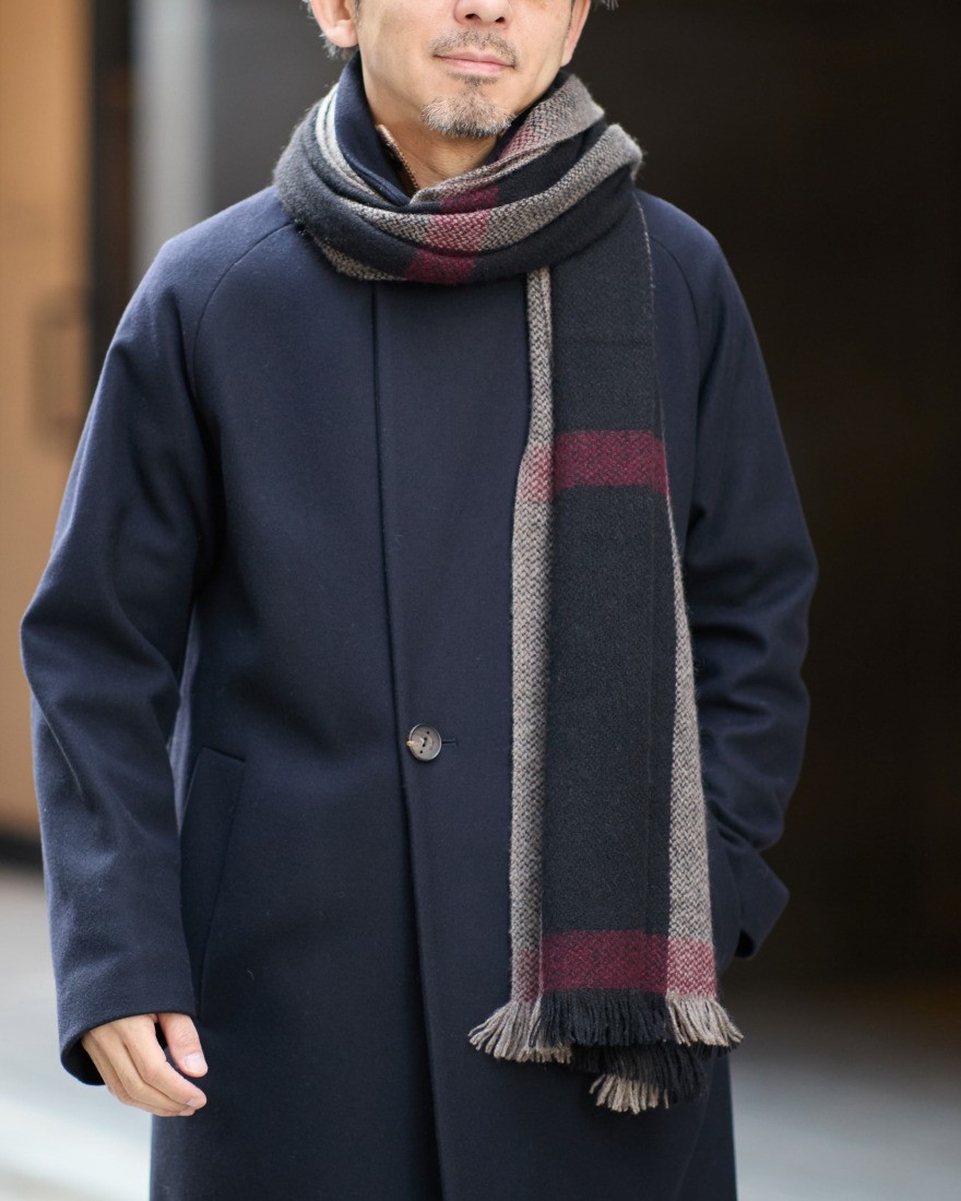 NORLHAヤクウール チェック 大判ストール【Nomad Nets Wide Chic】02l