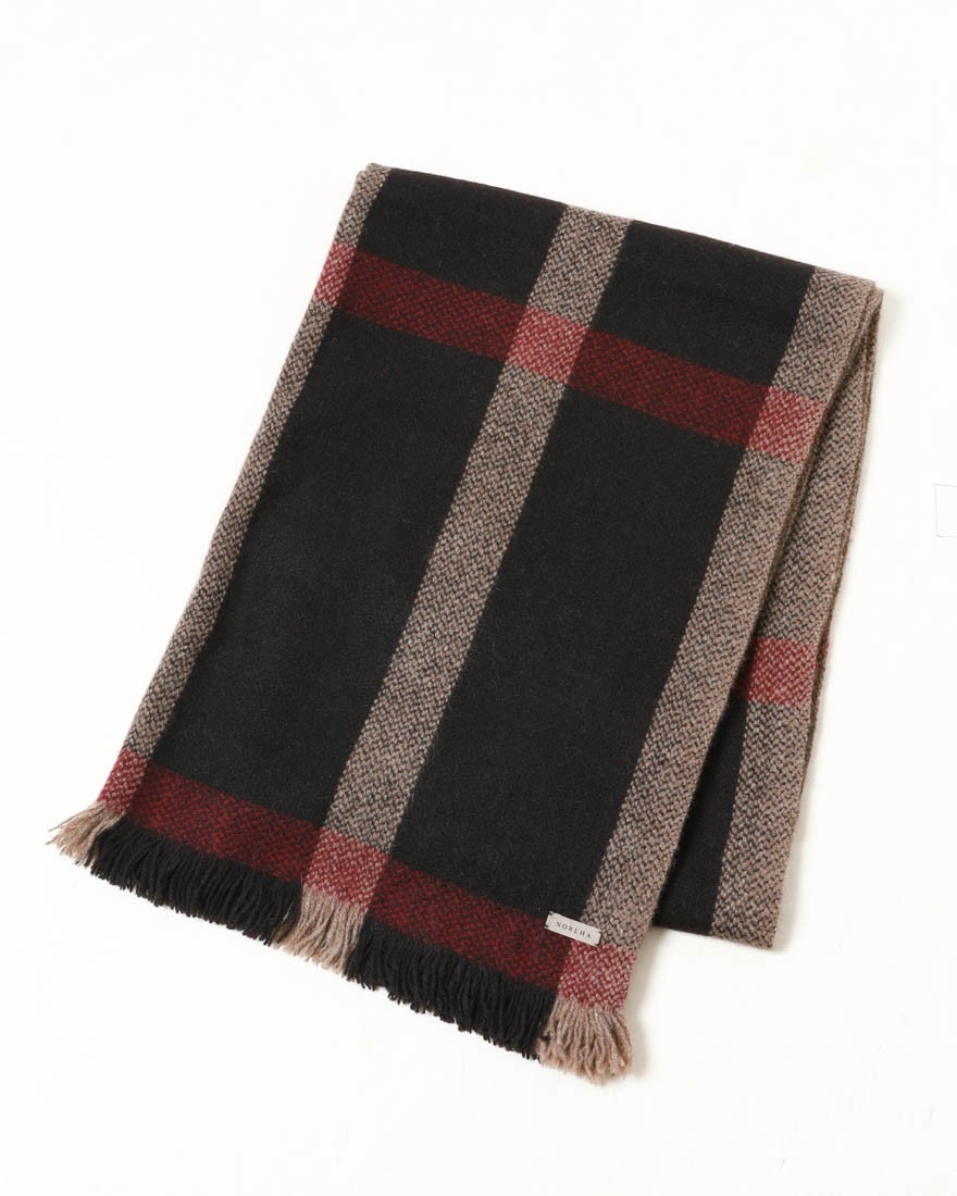 NORLHAヤクウール チェック 大判ストール【Nomad Nets Wide Chic】04l