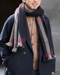 NORLHAヤクウール チェック 大判ストール【Nomad Nets Wide Chic】mb_01l